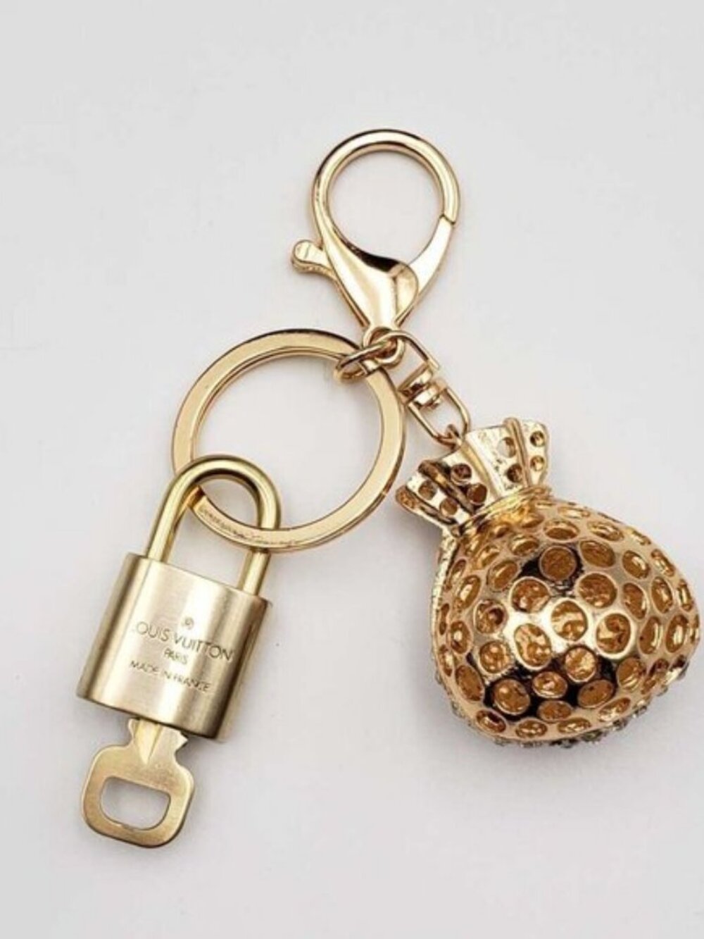 LV Gold Padlock & Key 🔒 Authentic Louis Vuitton Bag Unbranded Charm - Picture 3 of 7